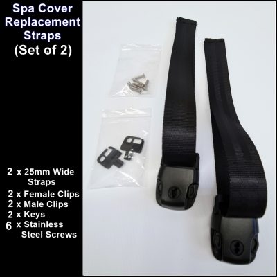 2 x 25mm webbing spa straps+keys+screws+male & female 2021