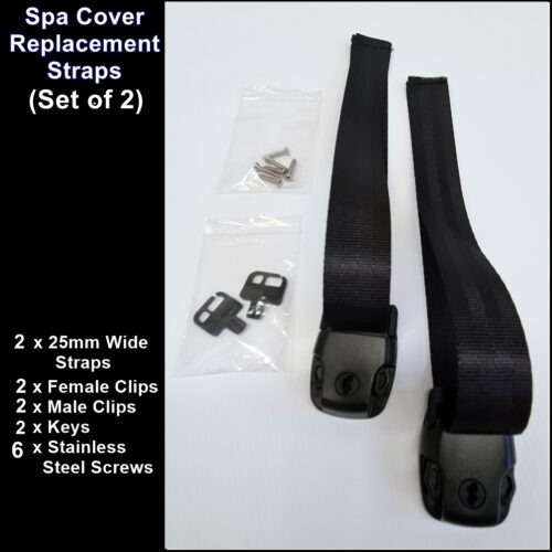 2 x 25mm webbing spa straps+keys+screws+male & female 2021