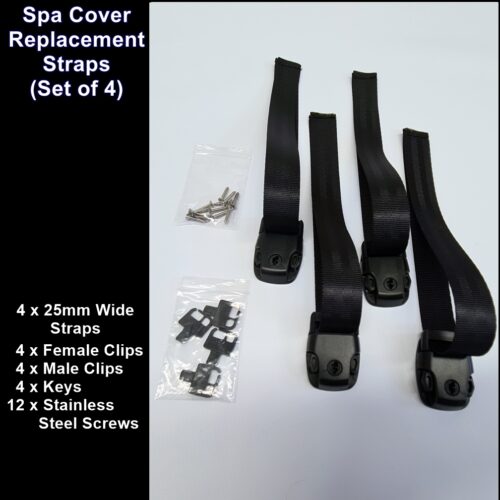 4 x 25mm webbing spa straps+keys+screws+male & female 2021