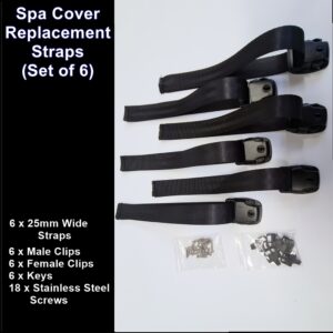 6 x 25mm webbing spa straps+keys+screws+male & female 2021