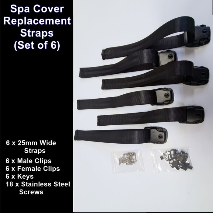 6 x 25mm webbing spa straps+keys+screws+male & female 2021